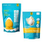 Adequate Foods Whole Egg Powder + Egg White Powder (500 gm + 500 gm) Pack of 2 No Additives, Just One Ingredient Homogenized, Pasteurized, Gluten-Free | 2 min breakfast |