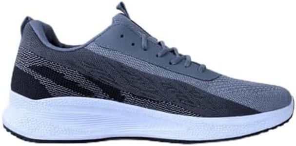 FRANDING HY-514 Men’s Athletic Shoes, Lightweight Textile Upper, Breathable Lining, Korean Cotton Insole, Durable PVC Sole – Walking, Gym & Daily Wear Sneakers (GREY, US Footwear Size System, Adult, Men, Numeric, Medium, 8)