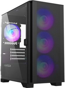 Montech AIR 100 ARGB Micro-ATX Tower with Four ARGB Fans Pre Installed, Ultra-Minimalist Design, Fine Mesh Front Panel, High Airflow, Unique Side Swivel Tempered Glass, Black