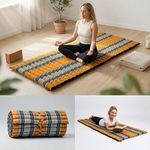 Leewadee Rollable Thai Mat 190 x 70 cm - Kapok Floor Mat for Sleeping, Massage & Meditation Futon Alternative