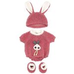 AISITE Baby Doll Clothes 18inch - 3 Piece Set Cute Bunny Doll Clothes and Accessories Outfits for 18-20 inch Reborn Baby Doll