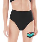 BATHKNIX Period Swimwear - Black Menstrual Leakproof Bikini Bottoms - High Waisted Swim Bottoms for Teens, Girls, Women, Black Bottoms, Medium