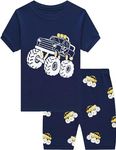 Little Hand Boys Toddler Pyjamas Monster Truck Short Sleeve Pjs Cotton Sleepwear Top Tshirt & Shorts Kids Summer Outfit Clothes Set Age 2-3 Years