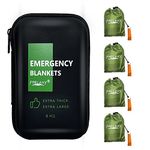 Frelaxy Emergency Blanket 2-Pack/4-Pack, Extra-Thick Extra-Large Space Blankets with Whistles, Storage Pouchs, and EVA case