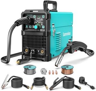 145A MIG Welder, 110/220V Dual Voltage Flux/Solid Core MIG Welder/Lift TIG/Stick 3 in 1 MIG Welding Machine,MIG145 9GEN Synergy Flux IGBT Welder Digital Screen Display