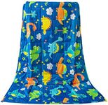 Sivio Kids Weighted Blanket, 2.3 kg, 90x120 cm, 100% Natural Cotton Heavy Blanket for Kids and Teens, Safe Glass Beads, Blue Dinosaur