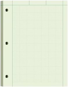 Engineering Paper 8.5 x 11, 100 Sheets Top Glue Binding Engineering Notebook, 5x5 Quad Ruled Graph Paper, 3-Hole Punched Engineering Computation Pad 8.5 x 11, Green Tint Engineering Paper Notebook