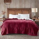 Woolrich WR54-1757 Heated Plush to Berber Blanket Queen Garnet