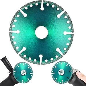 Mornajina 5 Inch Diamond Cutting Wheel for Metal, Indestructible Disc 2.2 for Angle Grinder 7/8" (Model 125), Cut Off Wheel with 6000+ Cuts on Rebar, Steel, Iron and INOX (Green)