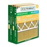 Filterbuy 20x25x5 Air Filter MERV 11 Allergen Defense (2-Pack), Pleated HVAC AC Furnace Air Filters for Honeywell FC100A1037, Lennox X6673, Carrier, and More (Actual Size: 19.88 x 24.75 x 4.38 Inches)