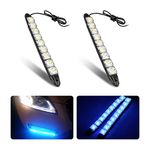 HIPOPY 2Pcs 9 LED Daytime Running Strip Lights DRL Kit, Flexible Bright Spot Fog Lamp, High Power Clearance Light, Auto Accessories Universal Fit Many Cars (Ice Blue)