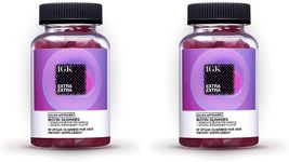 IGK Biotin Hair Gummies 10,000mcg Biotin (60 Count), Strawberry Flavored, Hair Growth Supplement Gummies for Healthy Hair, Skin & Nails, Vegan, Help Combat Hair Loss & Thinning (Pack of 2)