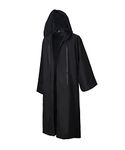 GradClassical Halloween Costume Hooded Cloak Cosplay Knight Wizard Devil Robe (Black, Medium)