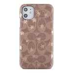 COACH Slim Wrap Case for iPhone 11 - Signature C Khaki/Gold Foil Stars