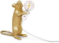 CHABEI Modern Resin Mouse Lamp Table Lights Creative Desk Lamps Bedside Gift Decoration LED Bedroom,Study Room (Gold-Standing)