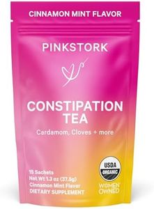 Pink Stork Constipation Tea: Cinnamon Mint Laxative Tea for Women, Organic Constipation Relief & Gas Relief, with Cardamom & Coriander Seeds, Women-Owned, 30 Cups