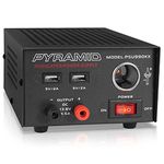 Pyramid Universal Compact Bench Power Supply - 7 Amp Regulated Home Lab Benchtop AC-DC Converter Power Supply for CB Radio, HAM w/ 13.8 Volt DC 120V AC Supply, Dual USB, Cigarette Lighter -PSU990KX