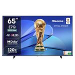 Hisense 164 cm (65 Inches) 4K Ultra HD Smart QLED TV | Dolby Vision Atmos, HDR10+, Dolby Audio | AI 4K Upscaler | ALLM | MEMC | HDR 10+Decoding | Voice Control | VIDAA OS | 65E7Q (Black)