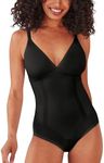 Bali Womens Bodysuit Shapewear, Ultimate Smoothing Bodysuit, Removable Foam CupsShapewear Bodysuit, Black, XXL Plus