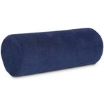 AllSett Health Bamboo Round Cervical Roll Cylinder Bolster Pillow with Removable Washable Cover, Ergonomically Designed for Head, Neck, Back, and Legs || Ideal for Spine and Neck Support, Navy