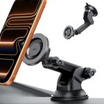 ESR for MagSafe Car Mount, Magnetic Car Mobile Holder Mount, Suction Cup, Dashboard/Windshield Vacuum Car Mount for iPhone 17e/Air/17/16e/16/15/14/13, Samsung, All Smartphones, 2 Metal Rings Included