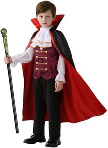 HOMELEX Boys Vampire Costume, Red & Black Halloween Dress Up Set