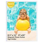 HIIMIEI Magnetic Photo Frames for Refrigerator 8.5x11, 8 Pack Fridge Magnets Picture Frame Photo Pocket,Perfect for Displaying Frames,Children Artworks and Schedules