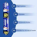 Waterproof Silicone Sealant Fast Drying Roof Repair Adhesive | Quick Leak Fix Waterproof Sealant for Roof, Concrete, Water Tank, Iron, Galvanized Steel, Metal & Aluminum Surfaces Pack Of 2