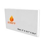 SIMOND STORE Ceramic Fiber Board Insulation - 2" x 19.7" x 39.4" - 2300F Rated - Pack of 1 - Fireproof Insulation Board for Wood Stove Pizza Oven Kiln Furnace Forge Fireplace Hearthstone Dishwasher