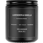 Scented Candles Black for Men, Lavender & Vanilla Jar Candles, 7oz Soy Candles for Home Scented, Aromatherapy Candles Gifts for Women & Men