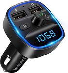 LENCENT FM Transmitter, Bluetooth Wireless Radio Adapter Car Kit with 2 USB Ports Car Charger MP3 Player Support TF Card & Disk