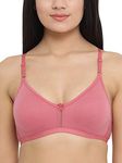 Clovia Women's Non-Padded Non-Wired T-Shirt Bra in Baby Pink - Cotton Rich (BR0638M22_Pink_36B)