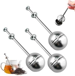 Long Handle Stainless Steel Tea Strainer, 2026 New Mesh Tea Infuser, Reusable Tea Ball for Loose Leaf Tea, Easy Clean Tea Accessories for Home, Fine Mesh Tea Strainer for Tea Lovers (3 Pcs)