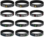 kilofly 12pcs Christian Religious Scripture Bible Verse Rubber Bracelet Wristband