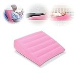 Inflatable Bed Wedge Pillow-Fast Inflating/Deflation Valve-Portable Travel Leg Elevation,Adjustable Incline Pillow for Back Support,Sleeping, Acid Reflux,Snuoring,Footrest 23.6" x 22" x 7"(Pink)……