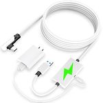 Kuject Design 16FT Link Cable for Oculus Quest 2, with Separate Charging Port for Ultra-Durable Power, USB 3.0 Type A to C Cable for VR Headset Accessories and Gaming PC-White