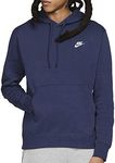 Nike Men's Sportswear Club Brushed-Back Pullover Hoodie, X-Large, Midnight Navy/Midnight Navy/White