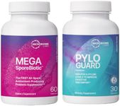 Microbiome Labs MegaSporeBiotic Spore-Based Probiotics (60 Capsules) + PyloGuard Postbiotic L. reuteri DSM 17648 Supplement to Promote The Body’s Process of Elimination (30 Capsules) - 2 Products
