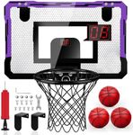 Yimore Indoor Basketball Hoop for Kids Bedroom, Automatic Scoring Indoor Mini Wall Mounted Basketball Hoop with 3 Balls, Sport Toy for Girls Boys