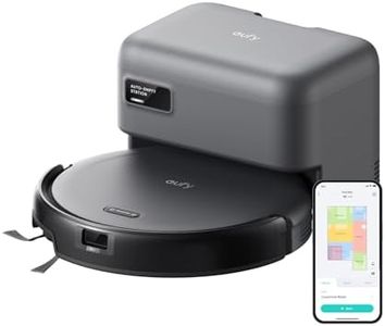 eufy C10 robot aspirapolvere con stazione di aspirazione automatica, design ultra piatto 7,2 cm, pulizia tappeti, spazzola estensibile angoli, svuotamento auto, navigazione laser e infrarossi