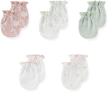 JELYLOVE 5 Pack Unisex New Born Boy Girls No Scratch Mittens Cotton Soft Baby Gloves Accessory 0-3 Months Infant Essentials