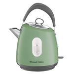 Russell Hobbs Electric Kettle (For Hot Water, Tea or Coffee, 1.5L, Fast Boil, Stainless steel with grey accents, Pull off lid, Perfect pour spout, Internal illumination, 3000W, Sage) Stylevia 28134