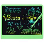 LCD Writing Tablet 15 Inch, Colorful Screen Doodle Board Drawing Pad for Adults & Kids, Electronic Writing Board Drawing Tablet, Educational Toys Gifts for 3-12 Year Old Boys, Girls,Toddler (Green)