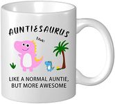 Aunt Gifts, Like A Normal Auntie But More Awesome Auntiesaurus Cup, Christmas Mother's Day BAE Best Aunt Ever Gifts for Aunt from Niece Nephew