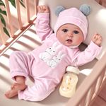 BABESIDE 20-Inch Lifelike Reborn Baby Doll with Soft Body – Realistic Newborn Girl Doll with Clothes, Open Eyes, and Play Accessories – Gift for Girls Age 3+