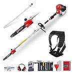 BU-KO 52cc Long Reach Petrol Pruner Saw Attachment and 75cm Extension Pole, Ultimate Garden Tool for Tree Trimming, Branch Pruning, and Precision Cutting