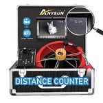 Sewer Camera, Pipe Inspection Camera with Distance Counter Plumbing Snake Camera DVR Recorder Waterproof IP68, Anysun 100ft/30M Industrial Pipeline Drain Endoscope with 7" LCD Color Monitor