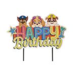 dekora - Cake Decoration Birthday | Happy Birthday Cake Topper Paw Patrol Made of Paper - 17.5 x 15 cm