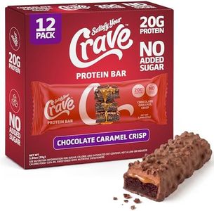 Crave Protein Bars– High Protein Delicious Snacks– 20g of Protein, No Added Sugar– Chocolate Caramel Crisp– Perfect for Breakfast, On-the-Go Snack, Pantry Staple & Office Treat– Non-GMO, 12 Pack