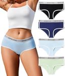 Avidlove Cotton Underwear for Women Hipster Panties Stretch Briefs Mid Rise Ladies Underpants 4 Pack